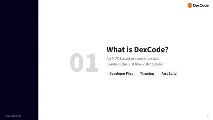Section number slide