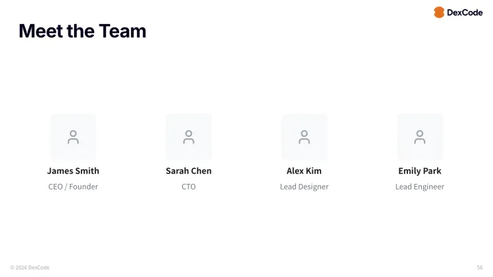 Team profiles slide