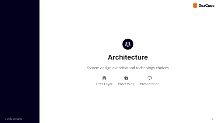 Centered section slide