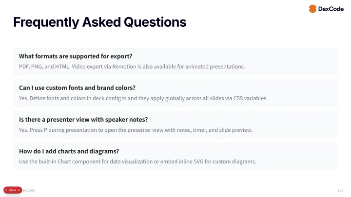 FAQ slide